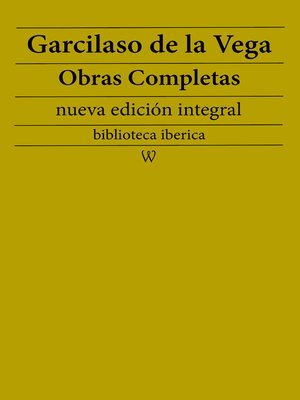 cover image of Garcilaso de la Vega Obras completas